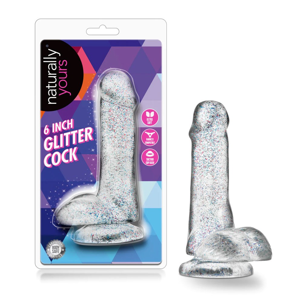 Blush Naturally Yours - 6" Glitter Cock Dildo