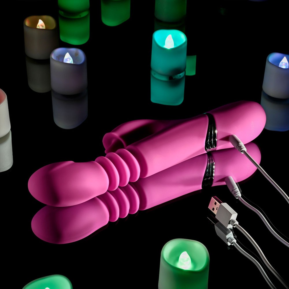Evolved Novelties Pink Dragon Rabbit Vibrator with Tongue Licking