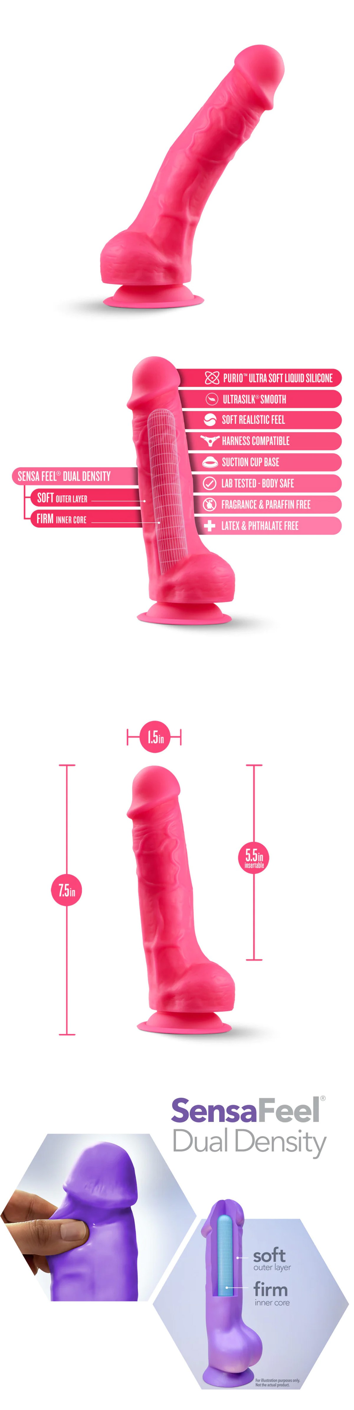 Blush Neo Elite Pink 7.5 Inch Suction Cup Dildo