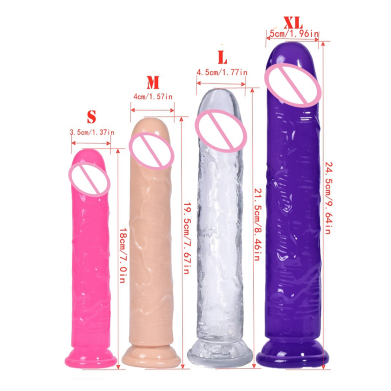 Eggless Crystal Dildo Transparent Colorful For Men Women