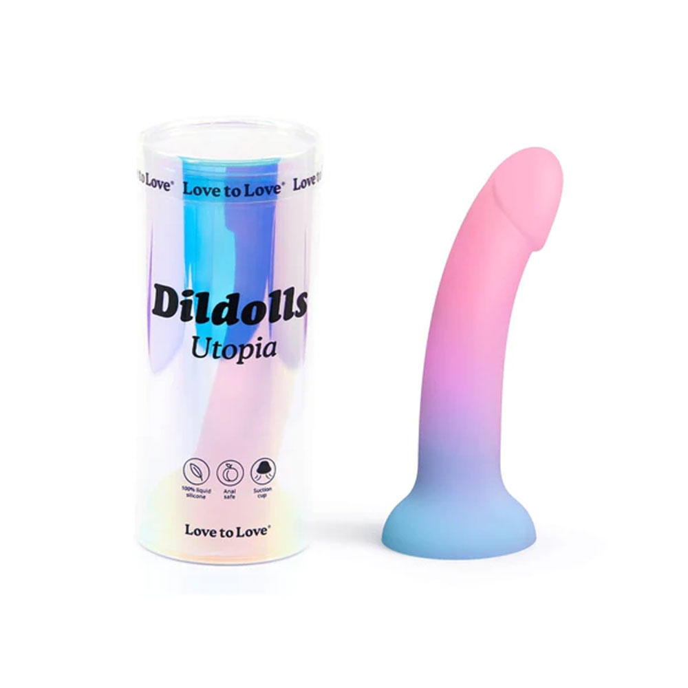 Love To Love Curved Suction Cup Dildolls 7 Inch Dildo Silicone Fake Penis