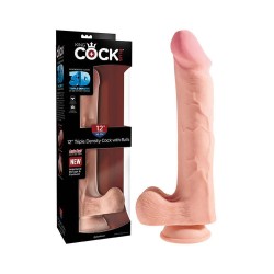 Pipedream King Cock Plus 12 Inch Triple Density Dildo with Balls