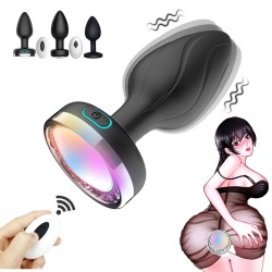Vibration Led Butt Plug With Remote Control