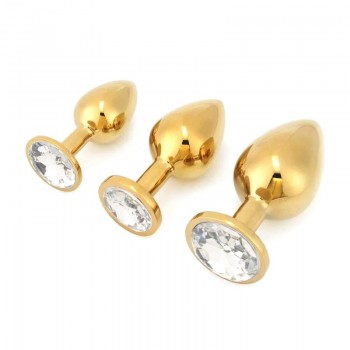 Venusfun Jeweled Gold Princess Plug 3pcs/set