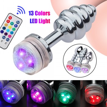 Venusfun LED Light Metal Light Up Butt Plug With Remote Control