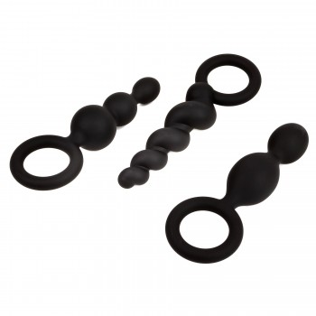 Satisfyer 3 Piece Set Silicone Anal Plug Black