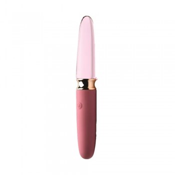 Prisms Vibra Glass Rose Dual Ended Vibrator