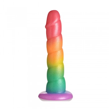 Curve Toys Simply Sweet Swirl Suction Cup Rainbow Dildo