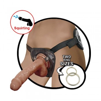 Nasstoys Natural Realskin Squirting Penis with Adjustable Harness 8 Inch