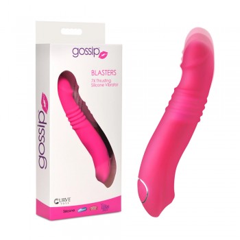 Gossip Blasters 10X Thrusting Silicone Vibrator - Magenta