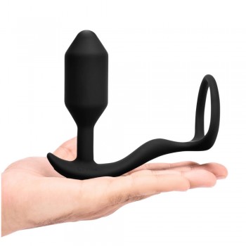 b-Vibe Vibrating Snug & Tug Penis Ring Butt Plug