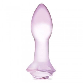 Glas 5 inch Rosebud Glass Butt Plug