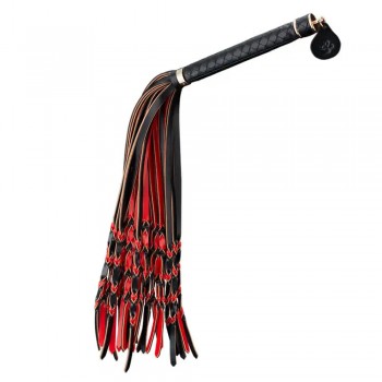 LOCKINK  Red & Black Braided Tail Flogger