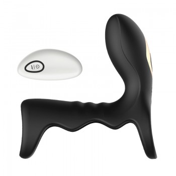 OMYSKY Double Penis Ring Vibrator with 10 Vibration Modes for Couples