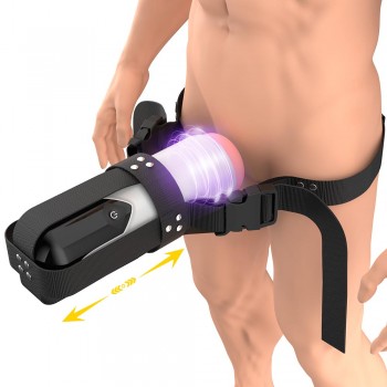 Aierle Wearable Male Masturbation Cup with Thrusting Penis & Glans & Voice Heating