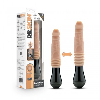 Blush Dr. Skin Silicone Knight Large 10.5 Inch Vibrating Gyrating and Thrusting Dildo