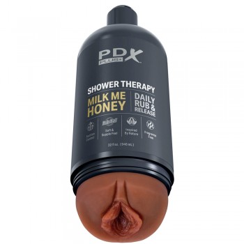 PDX Plus Shower Therapy Milk Me Honey Penis Stroker with Suction Cup