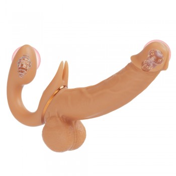 Lesbian Wearable Telescopic Strapless Strap-On Double Ended Vibrating Dildo