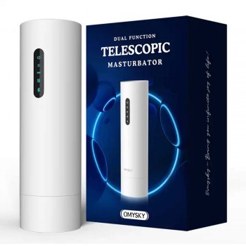 OMYSKY Heated Telescopic Vibrating Masturbator Bluetooth Voice Control