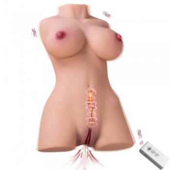 Vibrating Sex Doll 12.7LB Male Masturbator with Boobs Vagina Anal