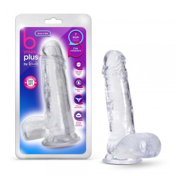 Blush B Yours Plus Realistic Clear 7.25-Inch Dildo With Suction Cup