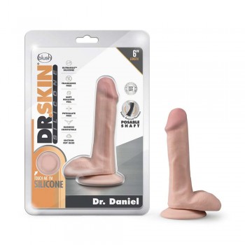 Blush Dr. Skin Silicone Dr. Daniel 6" Dildo With Balls