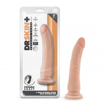 Blush Dr. Skin Plus 9" Posable Flesh Dildo with Suction Cup