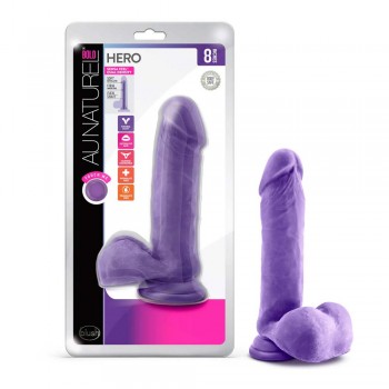 Blush Au Naturel Bold Hero Realistic Purple 8-Inch Long Dildo