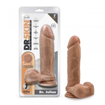 Blush Dr. Skin Silicone Dr. Julian Realistic Mocha 9inch Dildo