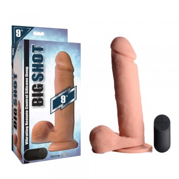Big Shot Vibrating Silicone Dildo with Balls & Remote Control