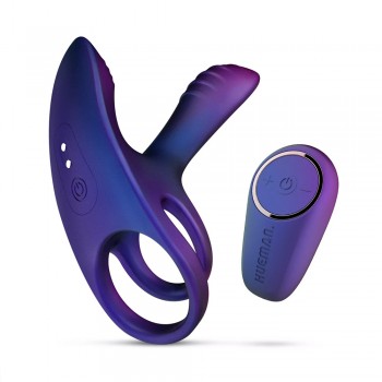 Hueman Infinity Ignite Vibrating Purple Cock Ring