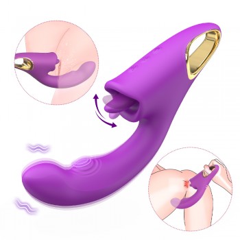 S-Hande 3 in 1 G Spot Vibrator with Tongue Licking Flapping