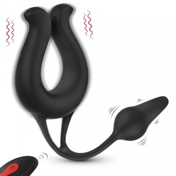 S-Hande Vibrating Penis Ring with Prostate Massager