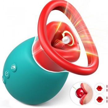 Cherry Big Mouth Sucking Tongue Nipple Massager
