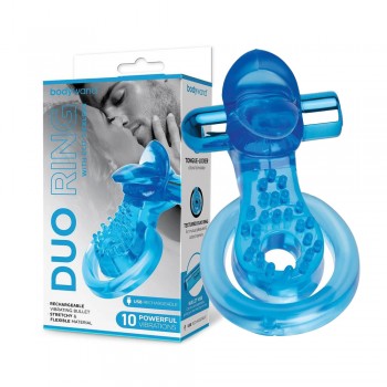 Bodywand Vibrating Cock Ring with Clit Stimulator Tickler