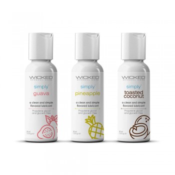 Wicked Simply Aqua Tropical Trio Water-Based Lubes Travel Kit