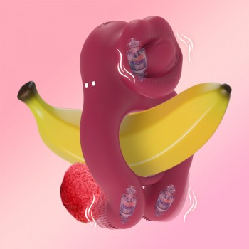 2 in 1 Couples Vibrator - Vibrating Cock Ring & Tongue Licking Clit Stimulator