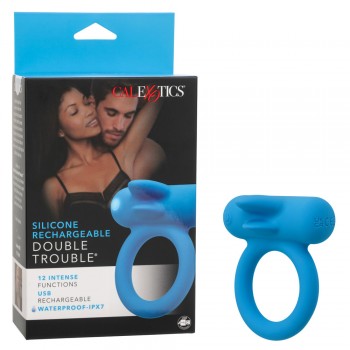 CalExotics Double Trouble Vibrating Cock Ring Clit Stimulator for Couples