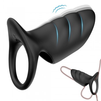 Semi-Wrapped Vibrating Penis Sleeve with Scrotal Ring