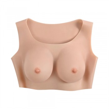 Gender X Undergarments Plate C-Cup Silicone Breast Wear with Finger Vibrator