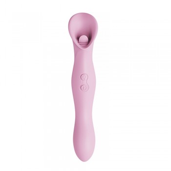 Double Headed G-Spot Vibrator Rose Toy with Tongue Lick