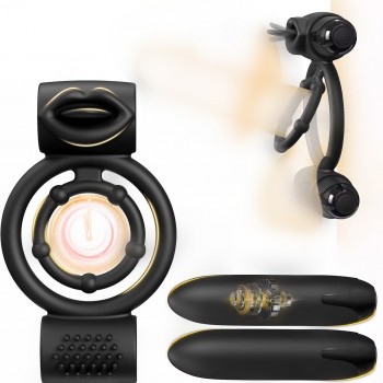 Venusfun Double Lock Penis Ring With Vibration Bullet Cock Ring