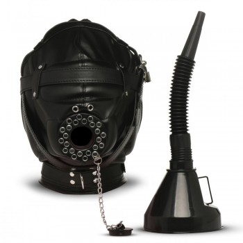 Master Series Degraded Sensory Deprivation Hood with Funnel Bondage Kits