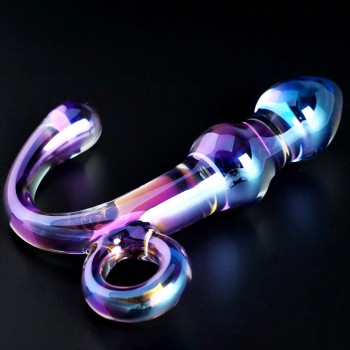 Venusfun Orchid Pulse Cristal Glass Anal Plug Dildo with Removable Bullet Vibrator