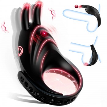 Venusfun Rabbit Adjustable Silicone Vibrating G-spot Stimulator Penis Ring