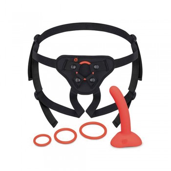 b-Vibe Beginner Strap-On Harness Set with 5” Silicone Dildo Pegging