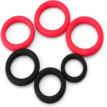 Venusfun PK 6 PCS Silicone Penis Ring Set for Long Lasting Male Sex