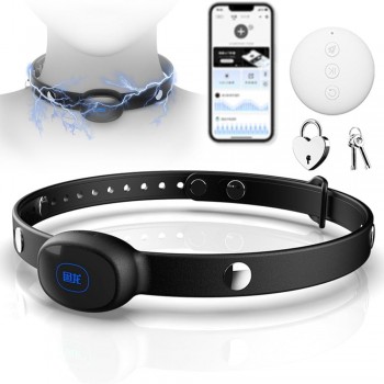 Venusfun Bondage Device Electric Shock Neck Collar with Lock & Remote Control for Male Female