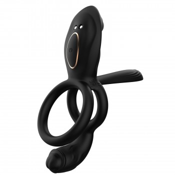 Venusfun Silicone Double Vibrating Clitoral Stimulator Penis Ring 2 Motors with Remote Control