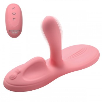 XR Brands Triple Vibe Grinder Pink Silicone Suction Cup Vibrator with Remote Control